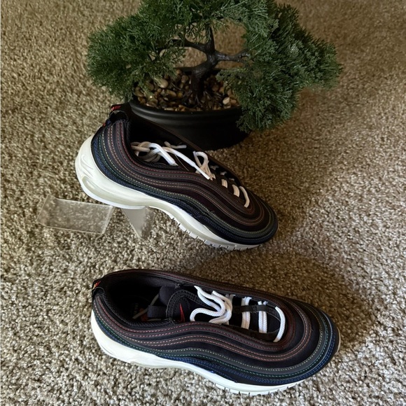 Nike Air Max 97 Black with Multi-Color Stitching - Picture 2 of 3